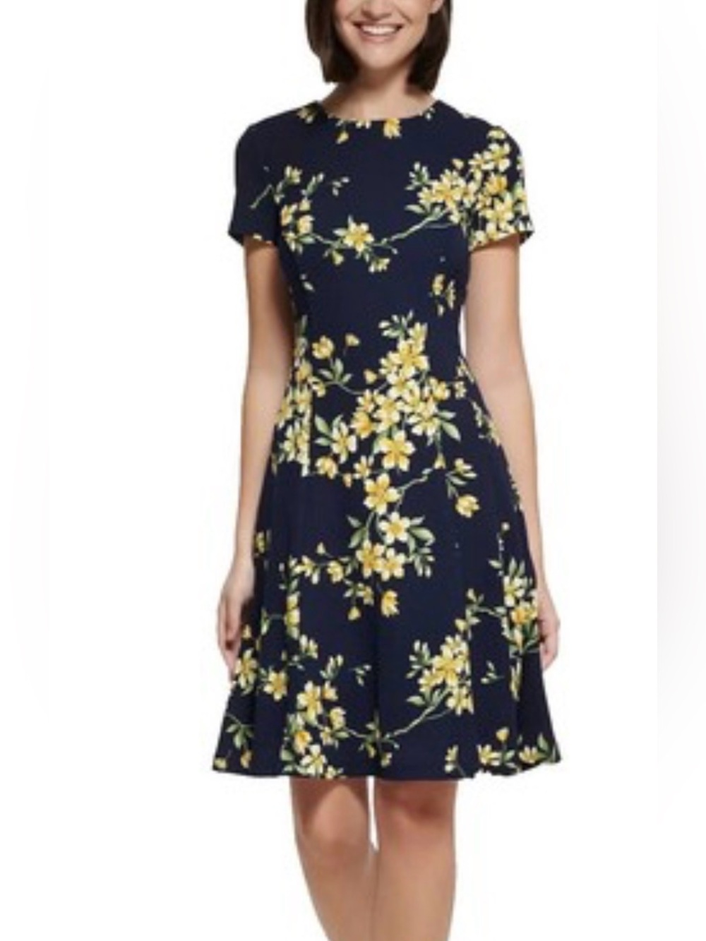 Jessica Howard Navy Floral Fit & Flare Dress - NWT - Size 4 petite